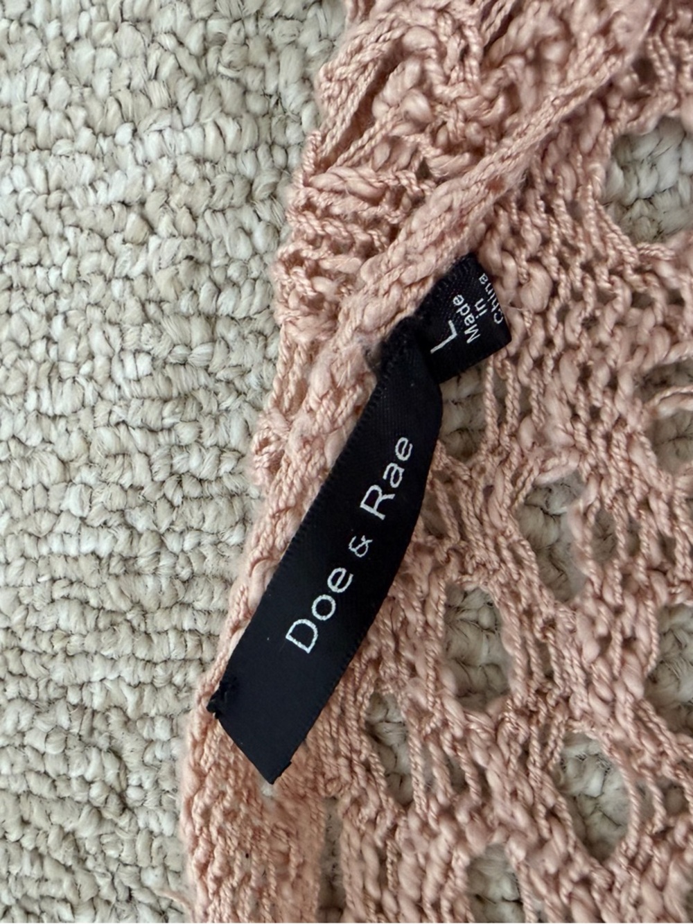 Doe & Rae Open-Knit Cardigan in Dusty Rose - Picture 5 of 5